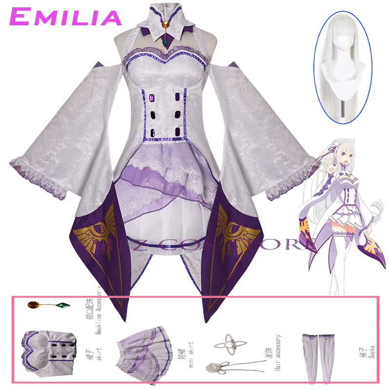 Костюм для косплея Эмилии из а – обзор и цена Anime Cosplay Dresses