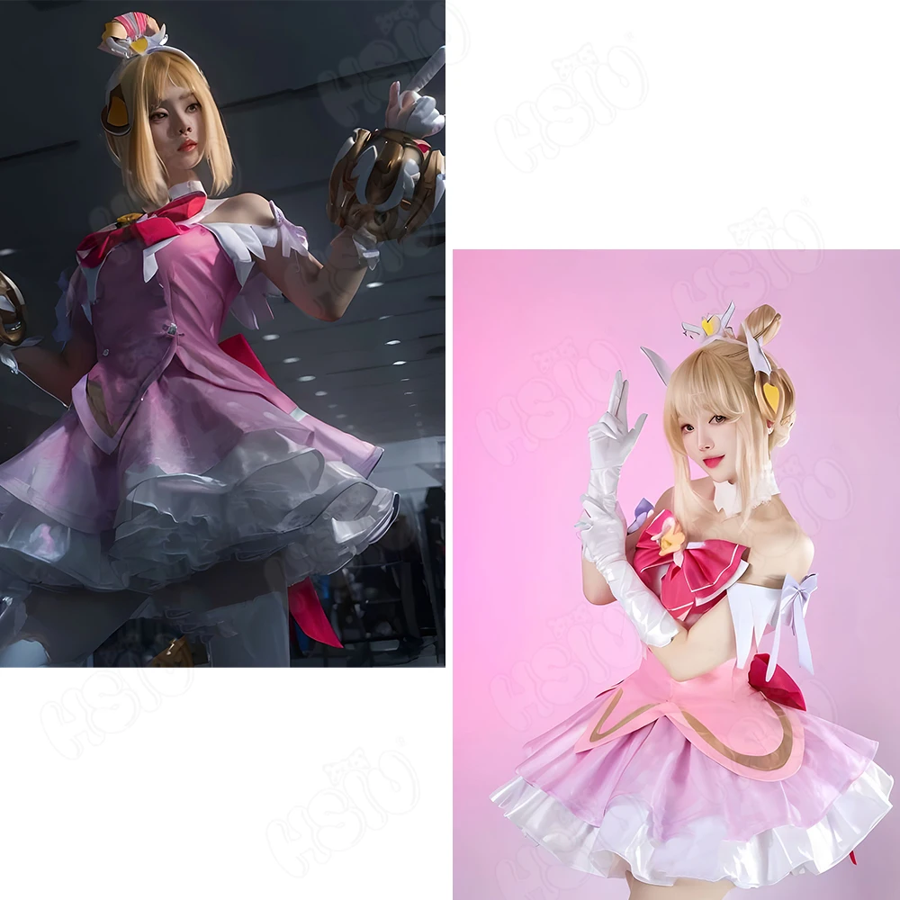 Юно Косплей Костюм Парик HSIU  – обзор и цена Cosplay Anime Pink Hair